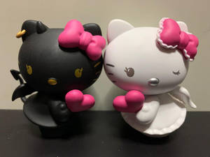 Sort og hvid Hello Kitty Halloween baggrund — Hello Kitty Halloween Wallpapers