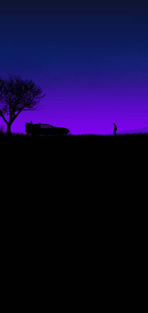 Sort Og Lilla Æstetisk Scene — iPhone Air Wallpapers