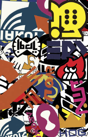 Splatoon Brand Logoer Baggrund — RedMagic Tablet Wallpapers