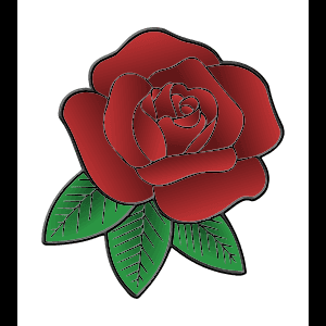 Stiliseret rød rose illustration — Pink blomst Wallpapers