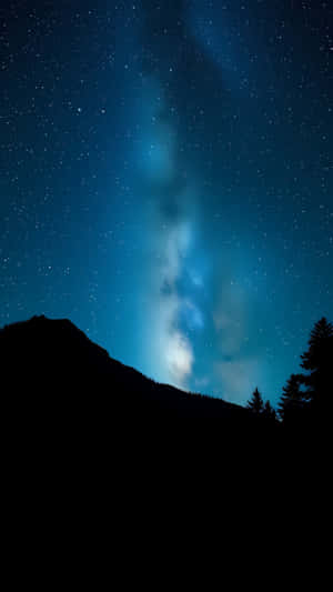 nattehimmel tapet, stjernehimmel baggrund, galakse tapet, mørkeblå himmel, rumæstetik, landskabstapet, mobil tapet — 1440x2560 Wallpapers