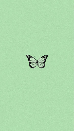 Super lys grøn æstetisk sommerfugl — Minimalistisk Wallpapers
