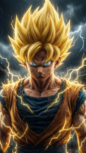 Goku forvandler sig til en Super Saiyan med intens kraft. — iPhone 7 Wallpapers