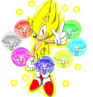 Super Sonic med kaos-smaragder, HD Png-download