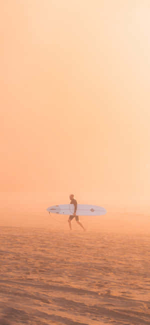 Surfboard Orange Sunset Sky — Xiaomi 17 Wallpapers