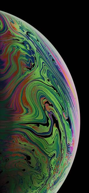 Marmoreret grøn abstrakt halvboble iPhone XR-baggrund — iPhone Xr Wallpapers