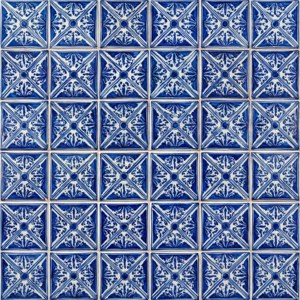 Et talavera-flise sudoku-gitter i kobolt på hvid. — Pixel Watch 4 Wallpapers