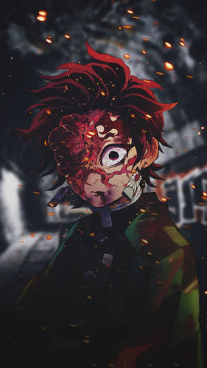Tanjiro blodig dæmon-dræber PFP — Djævelsdræber tanjiro Wallpapers
