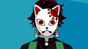 Tanjiro Demon Slayer Maske Grafik baggrundsbillede — Rui Demon Slayer Wallpapers