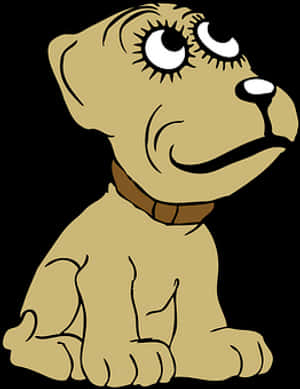 Tegneseriebrun hund siddende