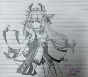 Tegning af Yae Miko Profilbillede — Genshin impact GIF Wallpapers