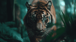 tiger, stor kat, jungle, dyreliv, rovdyr, natur, kraftfuld, vild, vildt dyr
