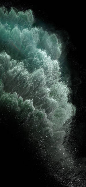 Hvid blå grøn bølger wallpaper til iPhone 11-serien. — iPhone 11 Pro Max Wallpapers