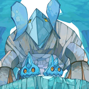 To Bergmite-figurer og en Avalugg — Pokemon telefon Wallpapers