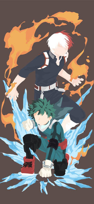 Todobakudeku Izuku og Shoto kunst baggrund — iPhone 15 Pro Wallpapers