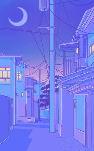 Tokyo Anime Lilla Landsby Nat — Anime by GIF Wallpapers