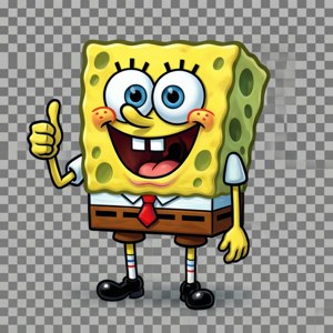 SvampeBob giver tommel op på gennemsigtig baggrund — Pixel Watch 4 Wallpapers