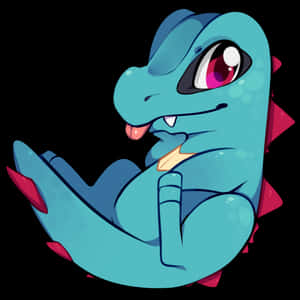 Totodile med tungen ud — Anime skrivebord Wallpapers