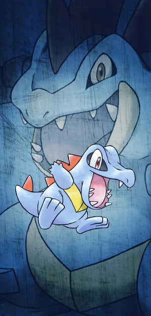 Totodile og Feraligatr — Pokemon telefon Wallpapers