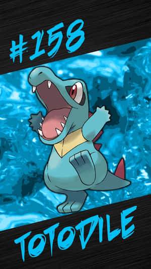 Totodile, Pokemon nummer 158 i aktion — Pokemon telefon Wallpapers
