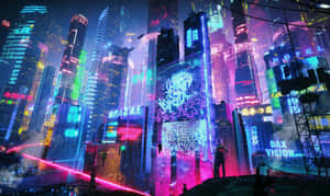 Neon City-baggrund