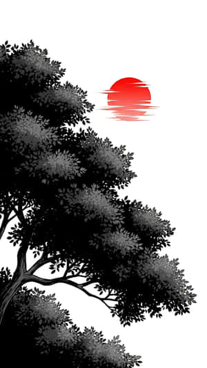 blæk, træ, sol, minimalistisk — 1440x2560 Wallpapers