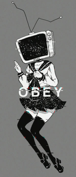 TV head Echo glitch wallpaper — Galaxy Z Flip Wallpapers