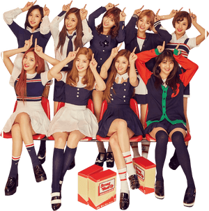 Twice Kpop Gruppe Skoleuniform Koncept