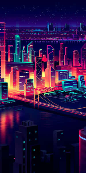 Neon City baggrund — Neon by Wallpapers