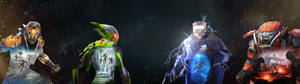 Fantastisk HD Anthem-baggrund med kunstnerisk og unikt javelin-dragtdesign — 3840x1080 Wallpapers