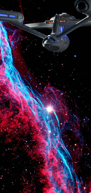 Galaxy S10 Plus Star Trek skib i det ydre rum tapet — iPhone 14 Plus Wallpapers