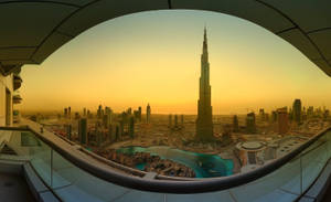 Burj Khalifa gylden solopgang wallpaper — Solopgang Wallpapers
