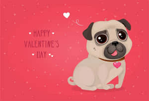 Valentinsdagskort med en mops — Sød valentinsdag Wallpapers