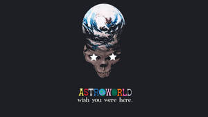 Fedt æstetisk Astroworld tapet med fantastisk kunst jord kranie design. — iMac Wallpapers