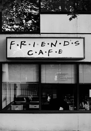 Baggrund med Friends cafe-skilt — OnePlus Pad 3 Pro Wallpapers