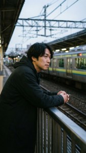 Taku på Kichijōji Station om aftenen