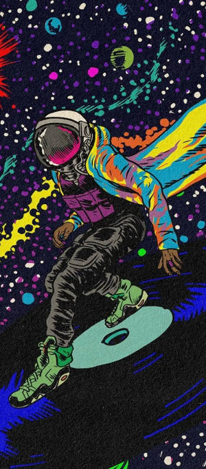 Vibey Disco Spaceman — Galaxy Z Flip Wallpapers