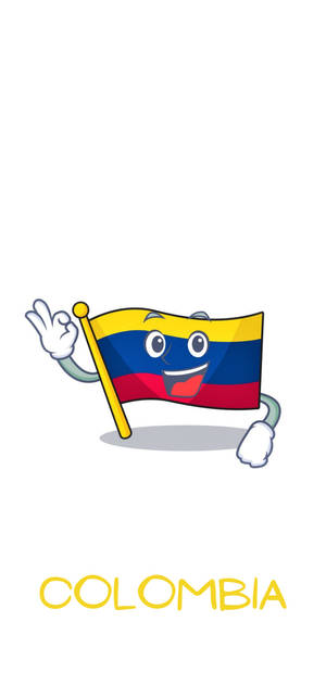 Viftende Colombia-flag-emoji baggrund — iPhone 17 Pro Max Wallpapers