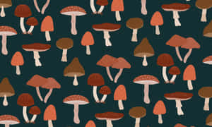 Vintage sød svampemønster kunst — Svampeæstetik Wallpapers