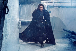 Jon Snow Går Rundt På Vinterborg Game of Thrones