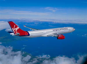 Virgin Atlantic-fly på vej op — Blå himmel Wallpapers