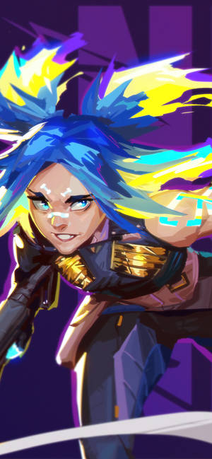 Voldsom Neon i Valorant iPhone — Galaxy S22 Ultra Wallpapers