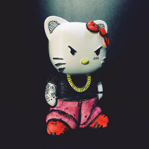 Baggrundsbillede med vred Hello Kitty Halloween-bølle — Hello Kitty Halloween Wallpapers