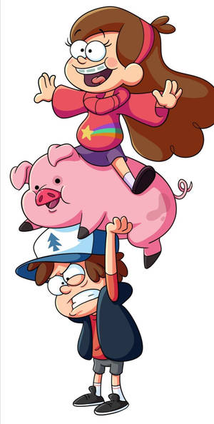 Waddles og Gravity Falls-figurer — 18:9 Wallpapers