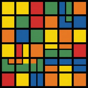 Et Bauhaus sudoku-gitter med primærfarvede blokke. — Tecno Phantom V Flip Wallpapers