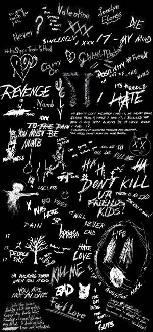XXXTentacion Æstetisk Tilfældige Sangtekster — iPhone 17 Pro Max Wallpapers