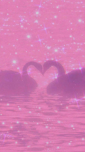 Y2k æstetiske lyserøde svaner — Lys pink æstetik Wallpapers