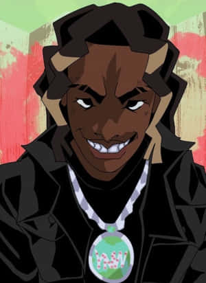 YNW Melly i animeret stil — Kindle Wallpapers