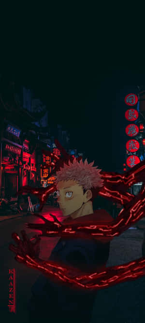 Yuji Itadori fra anime Jujutsu Kaisen Android-baggrund — Jujutsu kaisen Wallpapers