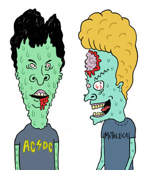 Zombie Beavis og Butt Head tapet — Vivo X Fold Wallpapers